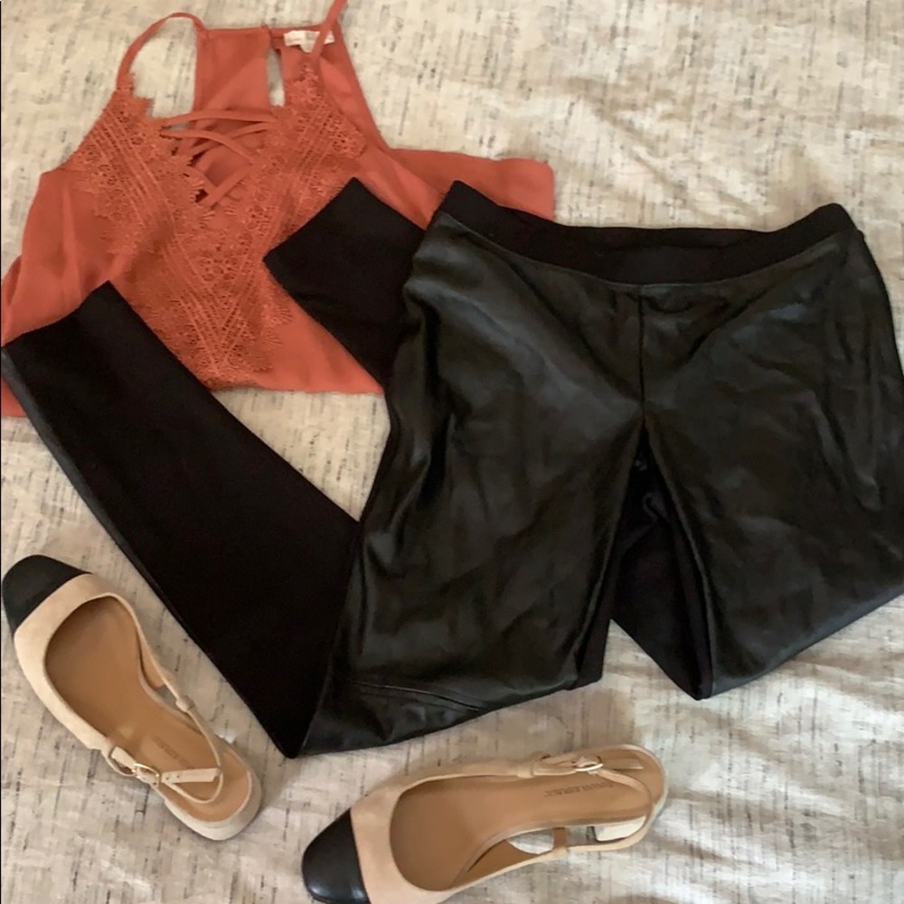 Decree black skinny faux leather leggings